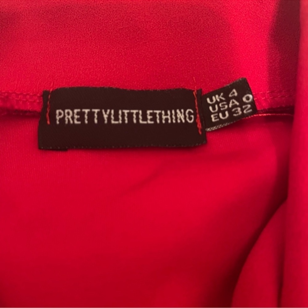 Pretty Little Thing Red Double-Breasted Long Sleeve Blazer Dress w/ Gold Buttons - Picture 7 of 8